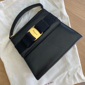 Salvatore Ferragamo Vera Black Mini Top Handle Bag